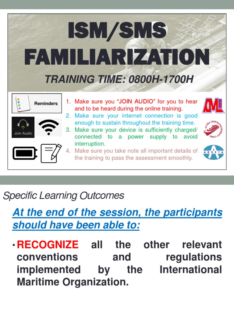 ISM/SMS Familiarization Training Guide | PDF | Computers | Technology ...