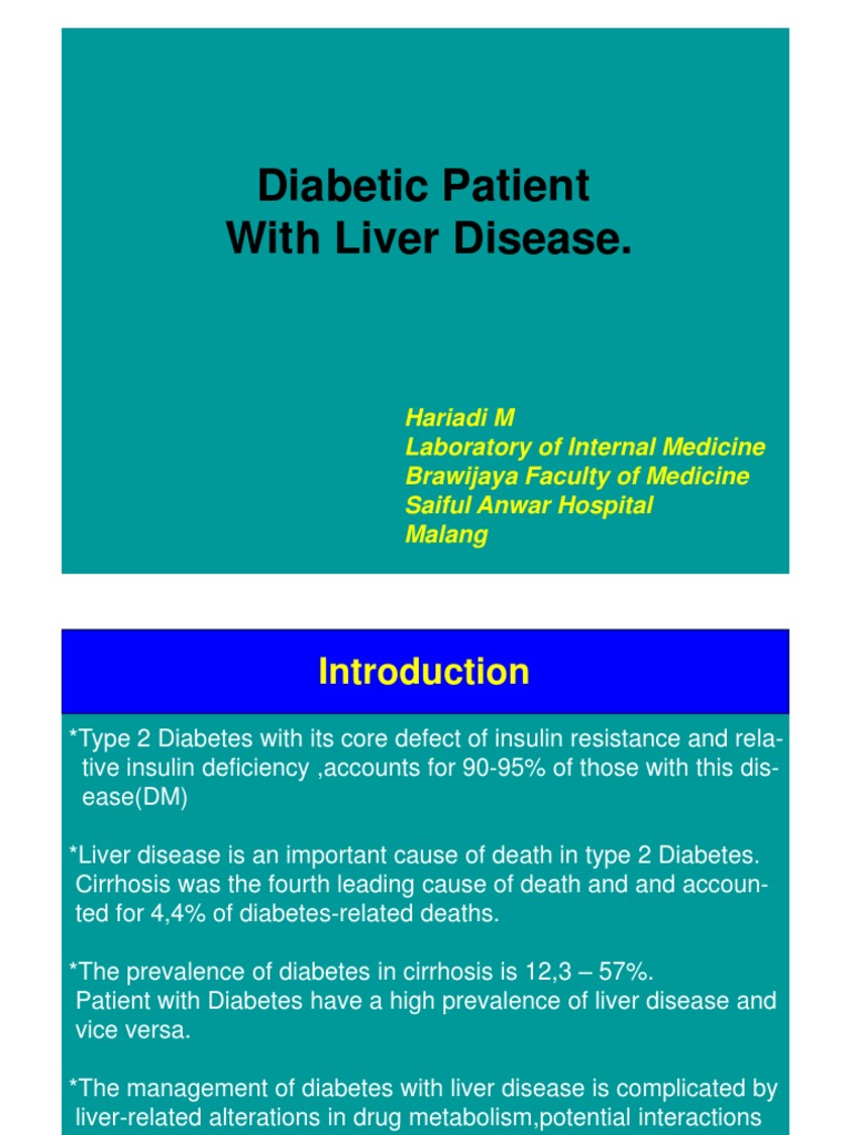 Diabetes Management in Liver Disease | PDF | Cirrhosis | Dieting