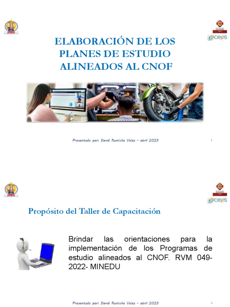 Planes de Estudio Alineados al CNOF | PDF | Microsoft Excel | Educación ...