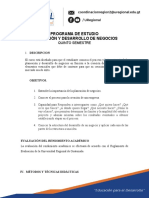 Planeación y Desarrollo de Negocios