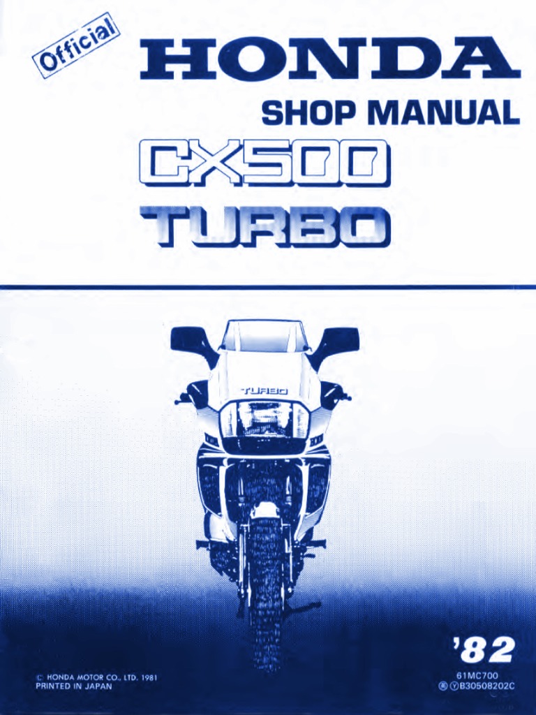 Honda Cx500tc Turbo Manual Org. | PDF