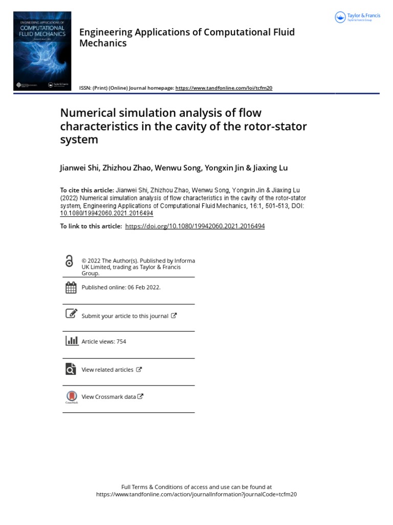 Numerical Simulation Analysis of Flow Characteristics in The Cavity of ...