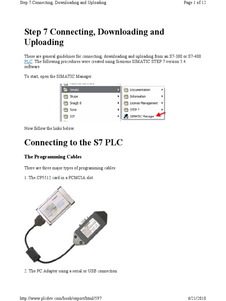 Step 7 PLC Connection and Transfer Guide | PDF | Computer Network ...