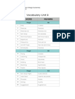 Vocabulary Unit 9