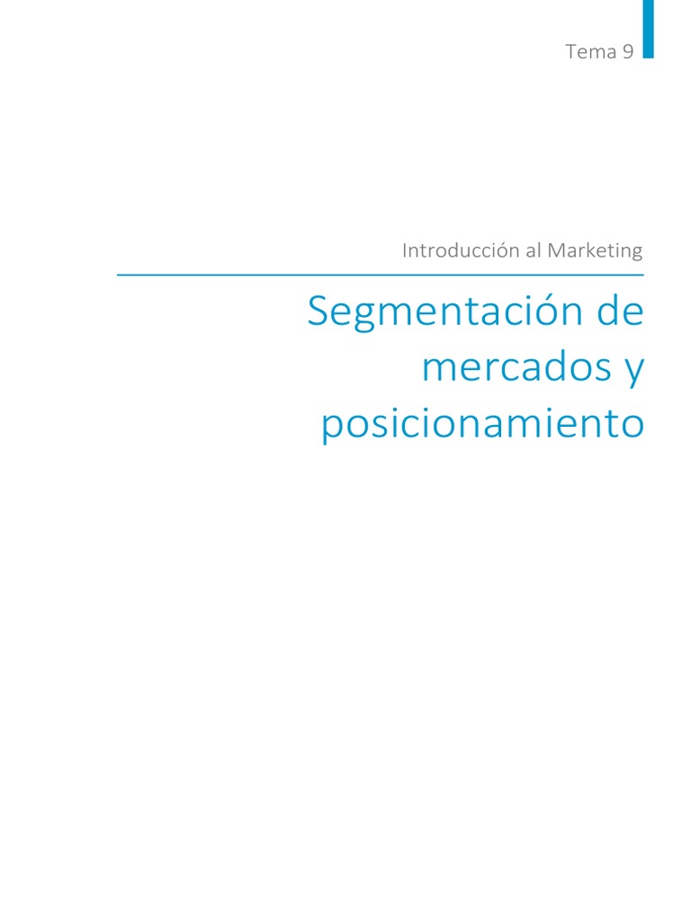 Segmentación y Posicionamiento de Mercados | PDF | Marketing | Mercado ...