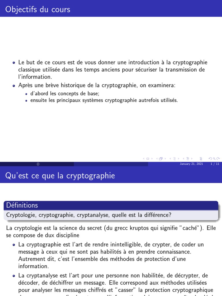 Introduction à la cryptographie classique | PDF | Cryptographie | Cryptage
