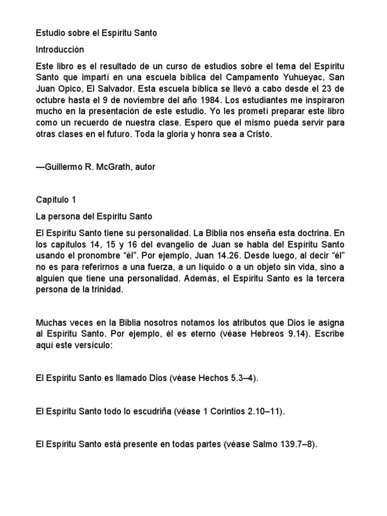 Estudio sobre el Espíritu Santo | PDF | espíritu Santo | Cristo (título)