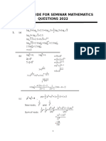 Marking Guide For Seminar Mathematics Questions 2022