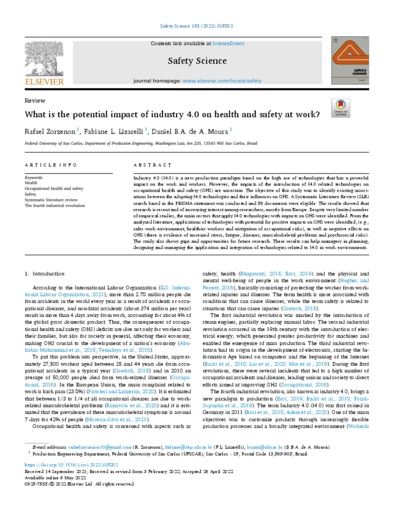 What Is The Potential Impact of Industry 4.0 On Health and Safety at ...