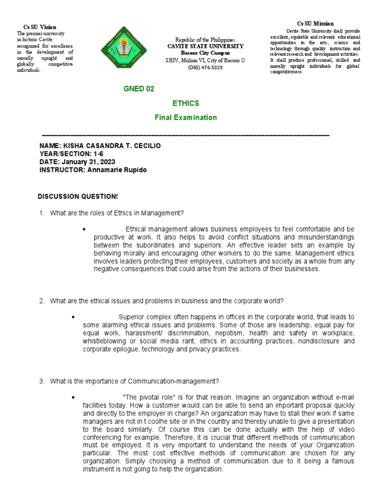 Ethics Gned 02 Finals | PDF