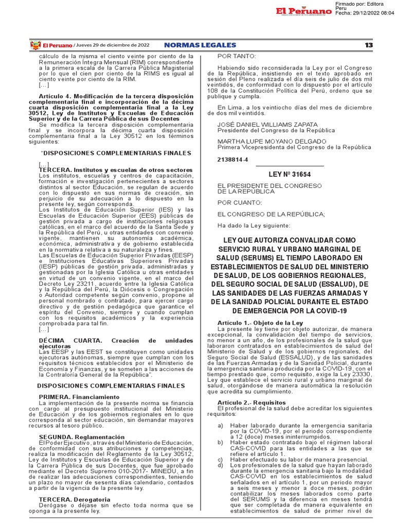 Modificaciones a la Ley de Educación Superior | PDF