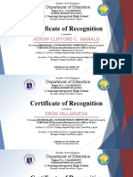 Certificate of Recognition Math Club