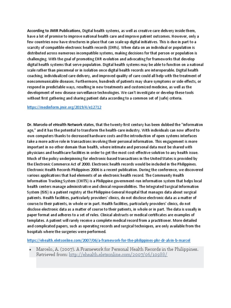 Enhancing EHR Systems for Better Health | PDF | Electronic Health ...