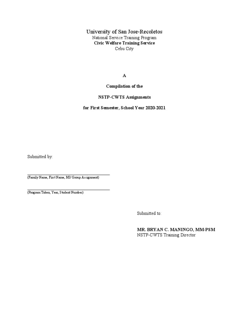 Cover Page Template | PDF