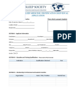 Intenational Sleep Medicine Certification Application Form