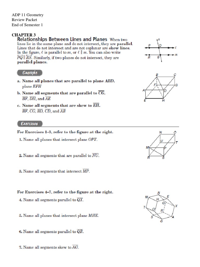 ADP11A Geometry Review Packet End of Semester 1 PDF