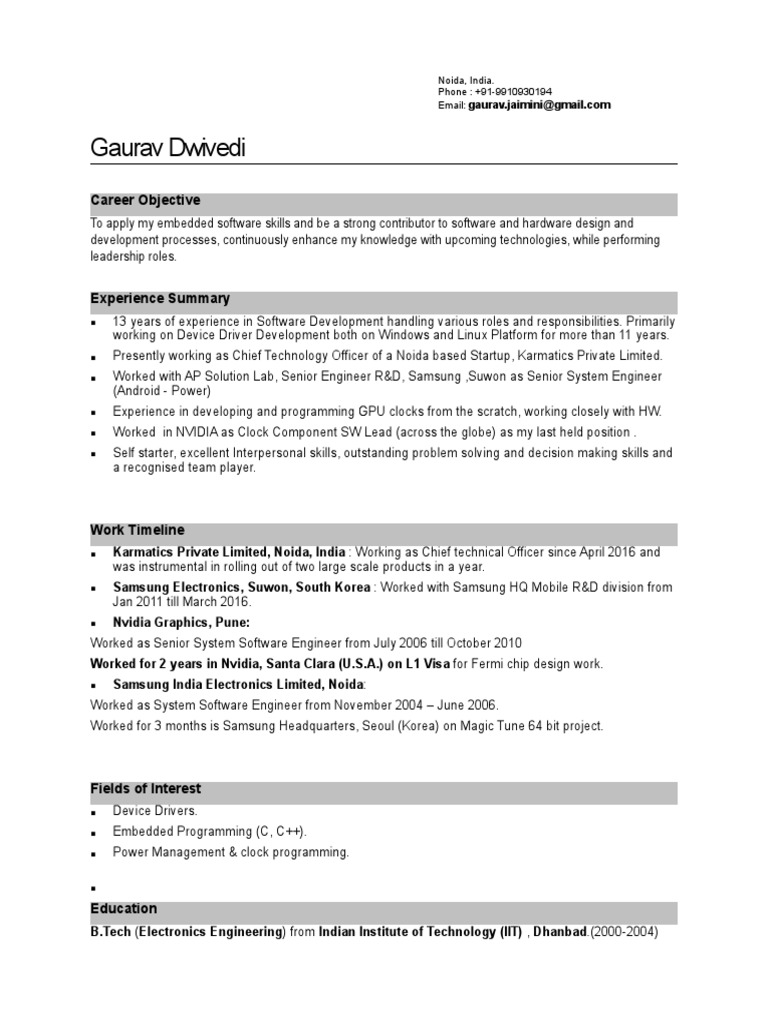 Gaurav Dwivedi: CTO & Embedded Software Expert | PDF | Computer Monitor ...