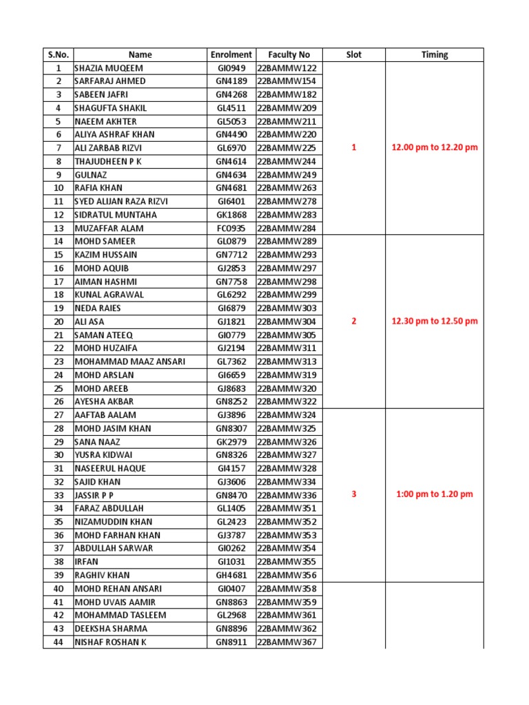 Student Enrollment Schedule | PDF