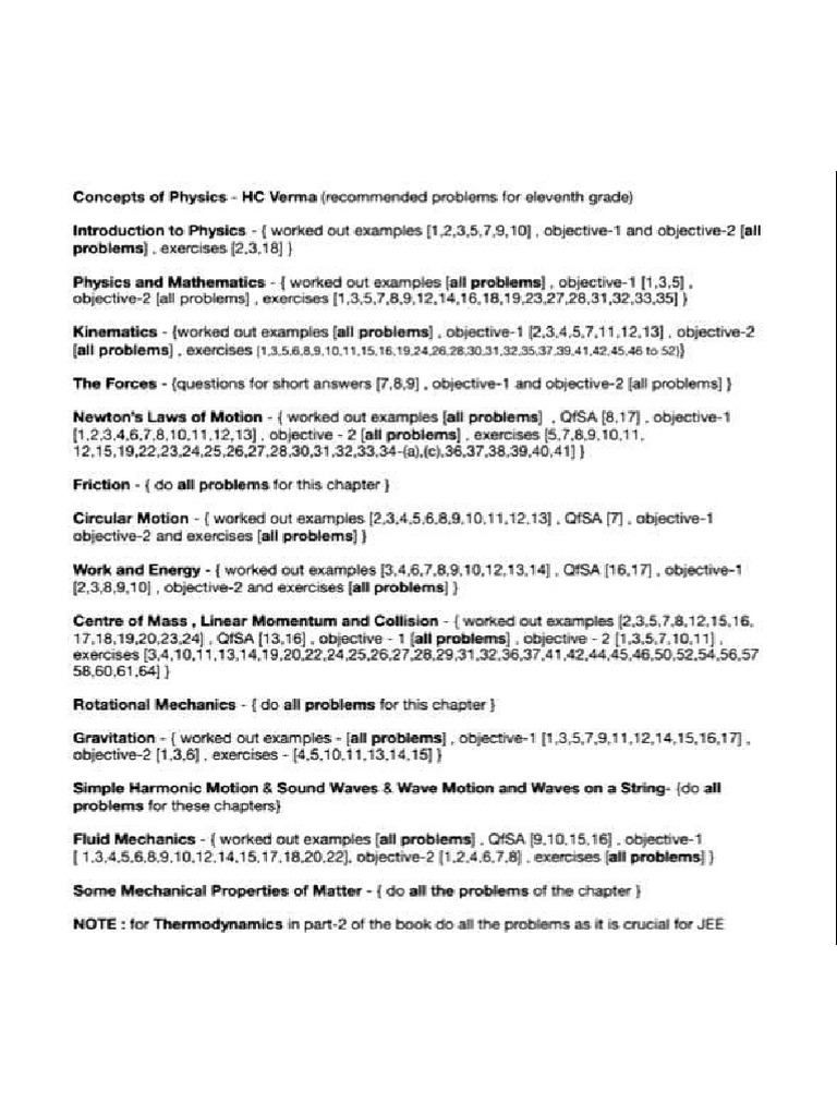 Hc Verma Important Questions And Examples Pdf