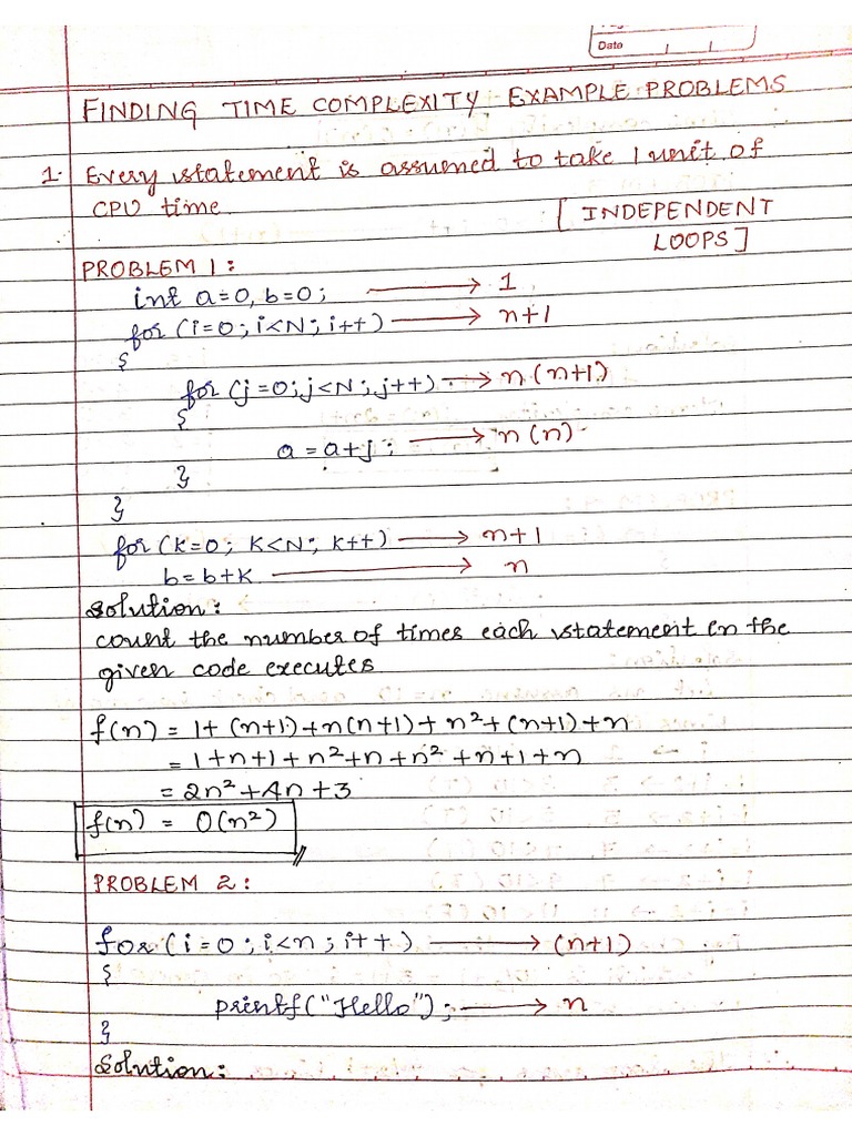 Problems On Time Complexity PDF