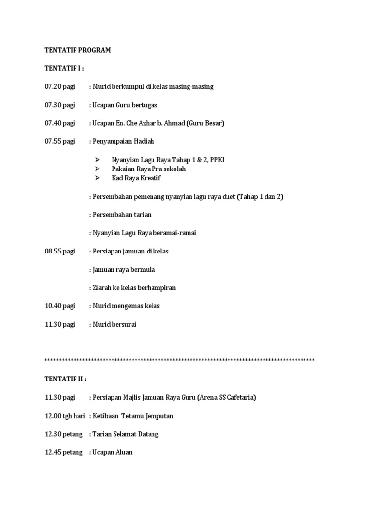 TENTATIF PROGRAM | PDF