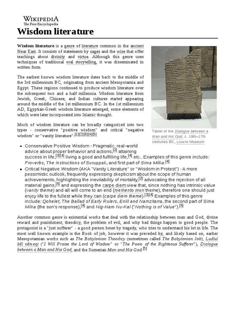 Wisdom Literature Pdf