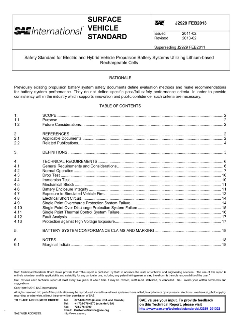 Sae J2929-2013 | PDF