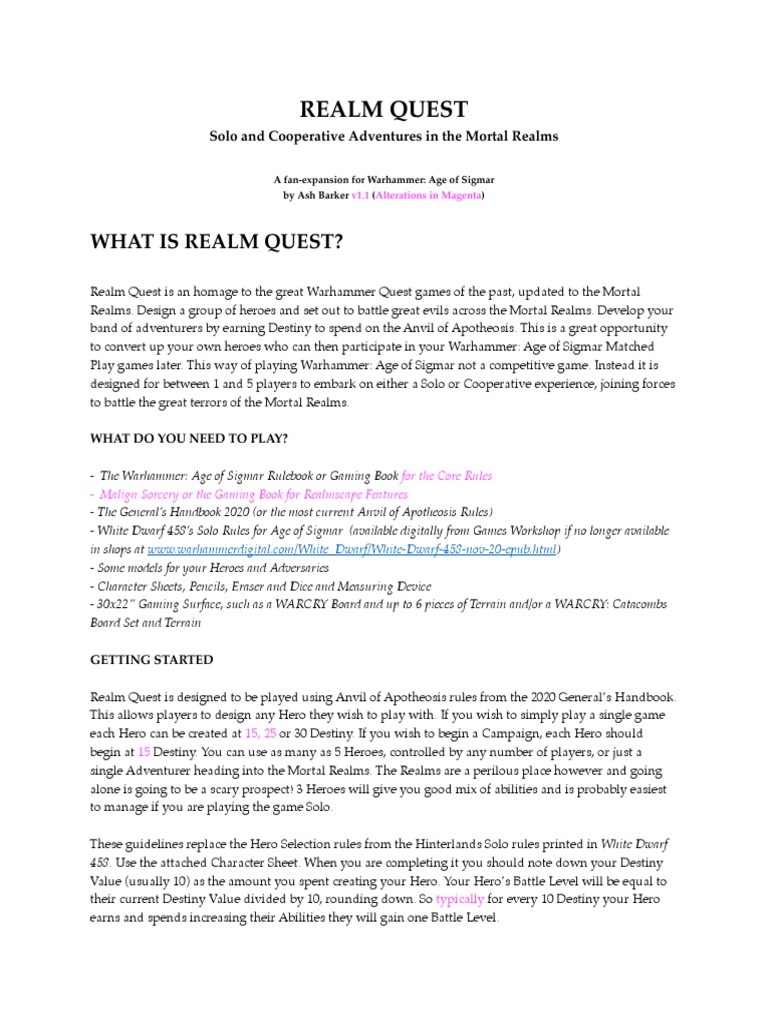 Realm Quest - GMG Patrons 1.1 | PDF | History