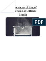 Study of Rate of Evaporation of Differen