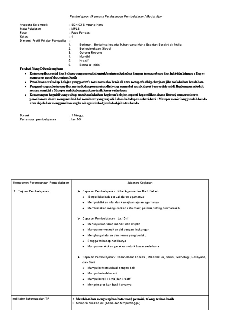 RPP MPLS | PDF | Seni & Disiplin Bahasa