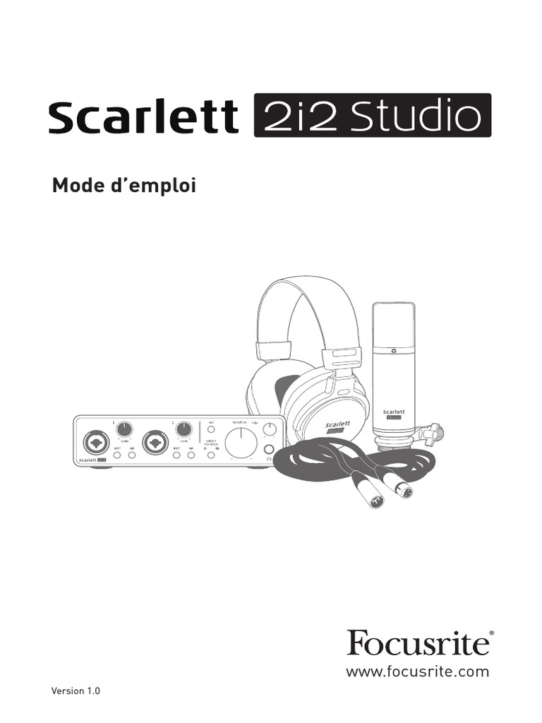 Scarlett 2i2 Studio 3rd Gen User Guide_FR PDF
