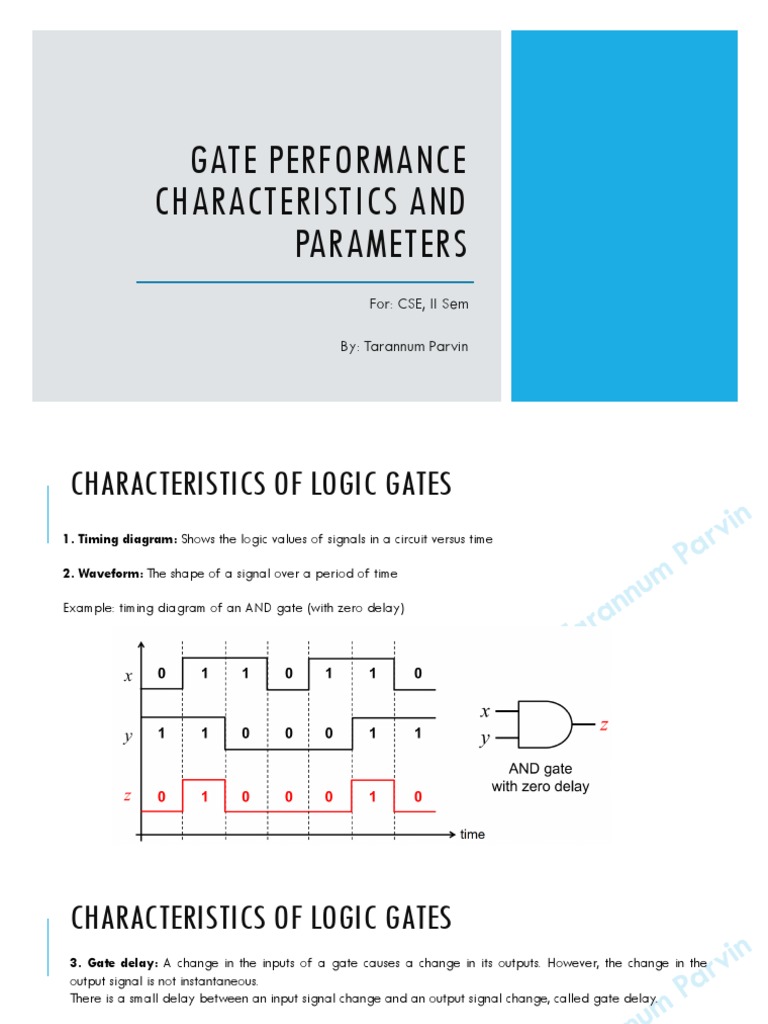 Logic Gate Performance and Timing Diagrams | PDF | Logic Gate ...