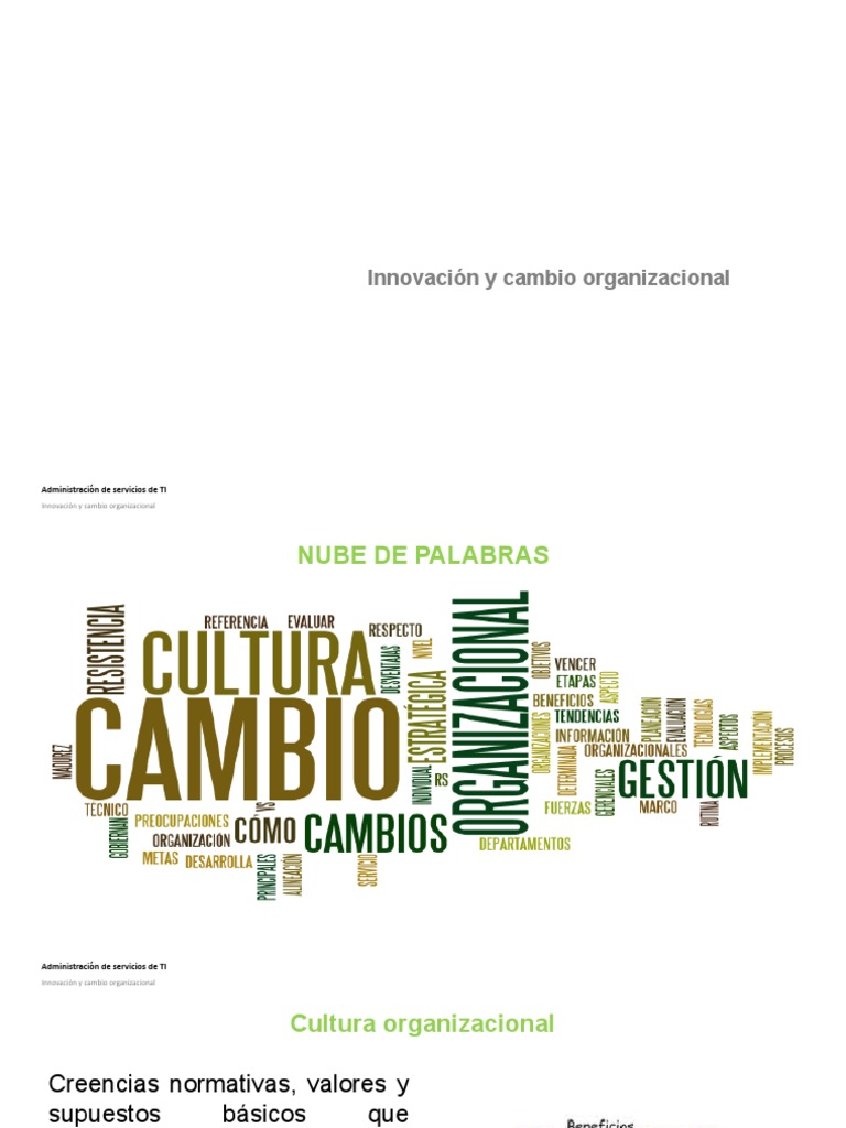 Gestión del Cambio y Cultura Organizacional | PDF | Gestión del cambio ...