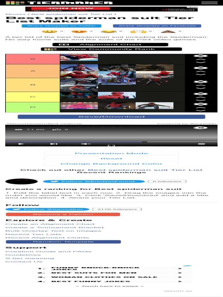 Miles Morales Suit Tier List