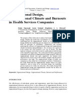 Organisational Design, Organisational Climate and Burnouts in Health Services Companies