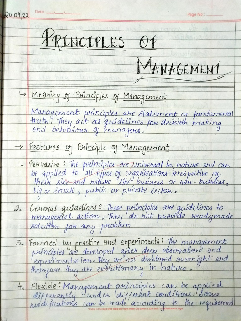 Principles of Management Notes | PDF