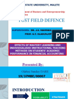 Sunday Dare Post Field Defence Slide Presentation