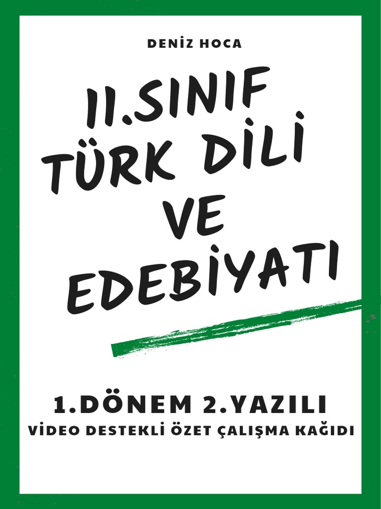 11 Sınıf Edebiyat 1 Dönem 2 Yazılı Pdf