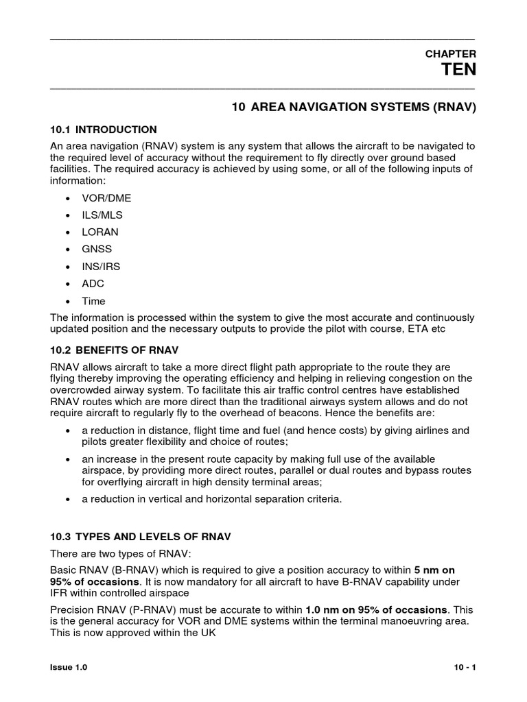 Chapter 10 Area Navigation Systems | PDF | Aeronautics | Transport