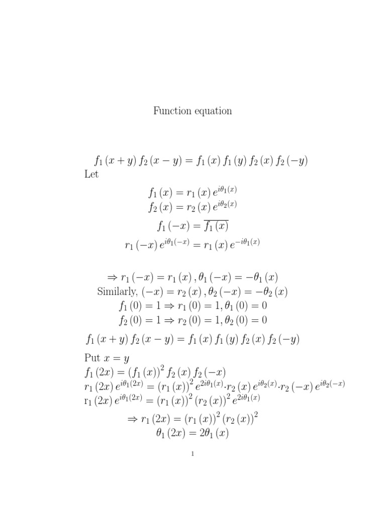Function Equations and Properties Analysis | PDF