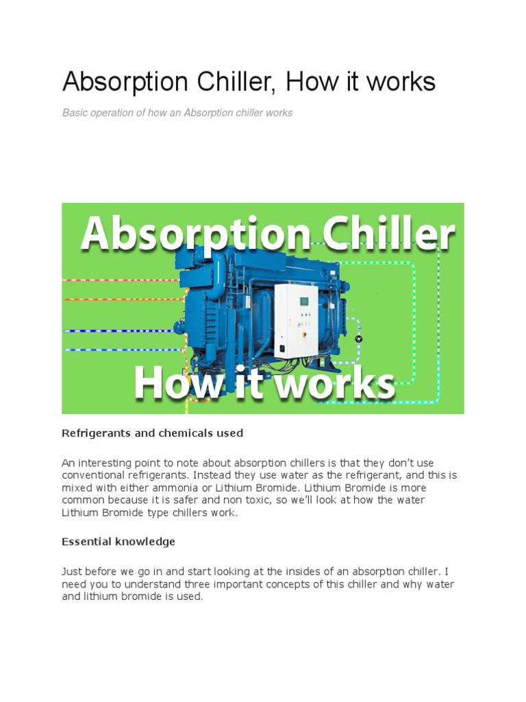 Absorption Chiller Working Principal PDF