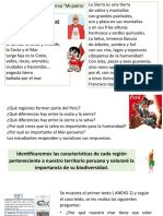 Identificaremos Las Características de Cada Región Perteneciente A Nuestro Territorio Peruano y Valoraré La Importancia de Su Biodiversidad.