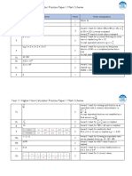 Year 11 Practice Paper 1H Non-Calculator Mark Scheme