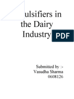 Emulsifiers in the Dairy Industry: Their Functions and Applications