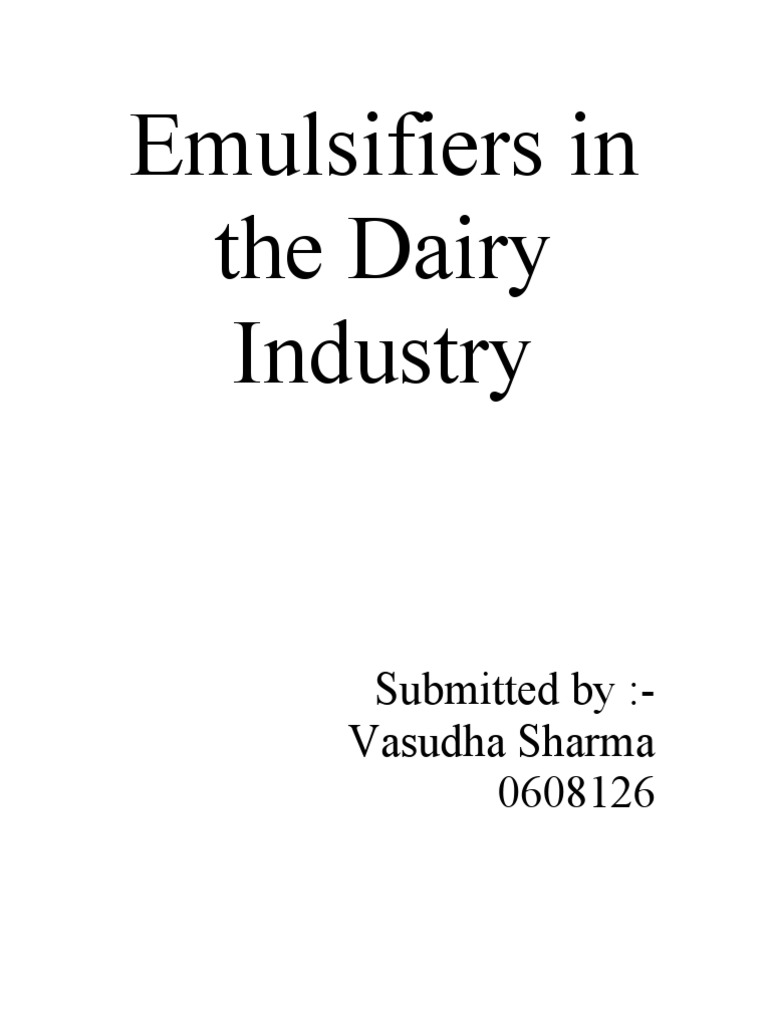 Emulsifiers in Dairy Production | PDF | Emulsion | Cream