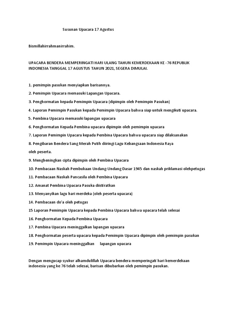 pembawa acara upacara | PDF