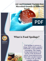 2. Intrinsic and Extrinsic Factors That Affect Microbial Growth in Different Foods