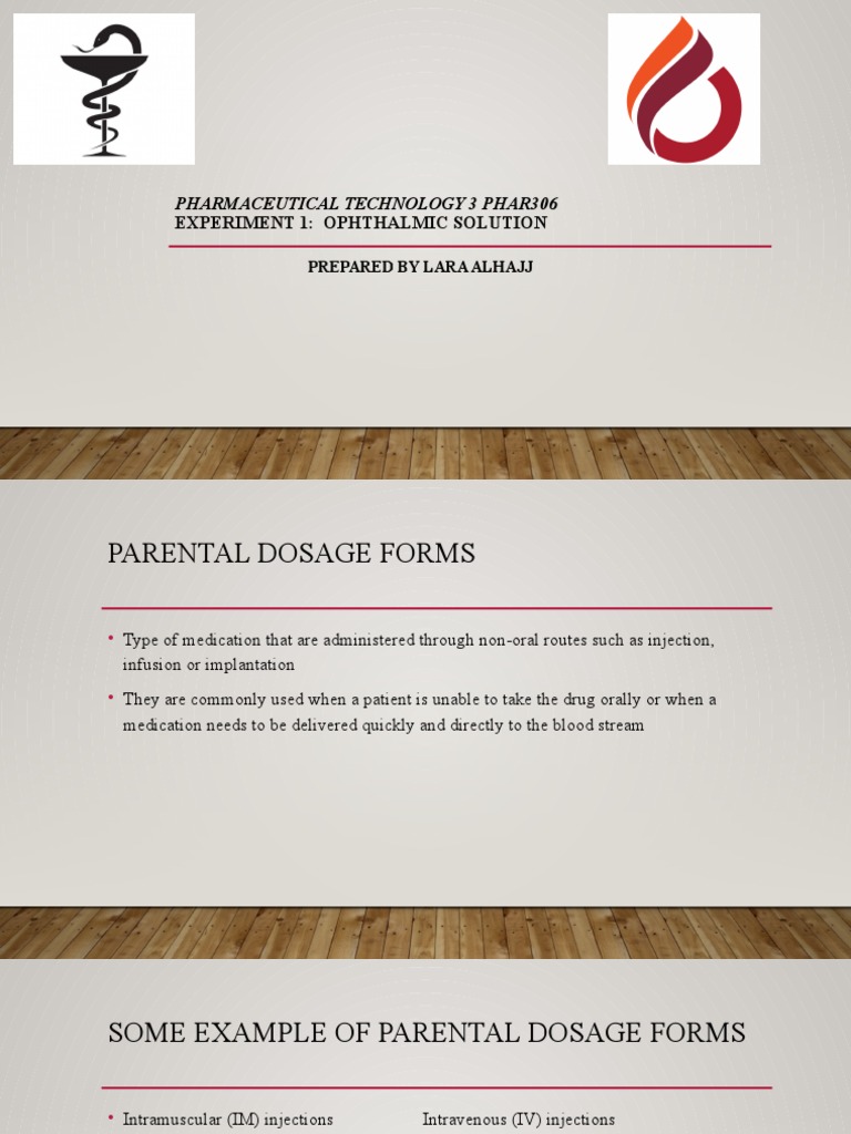 Parental Dosage Forms Overview | PDF | Injection (Medicine ...