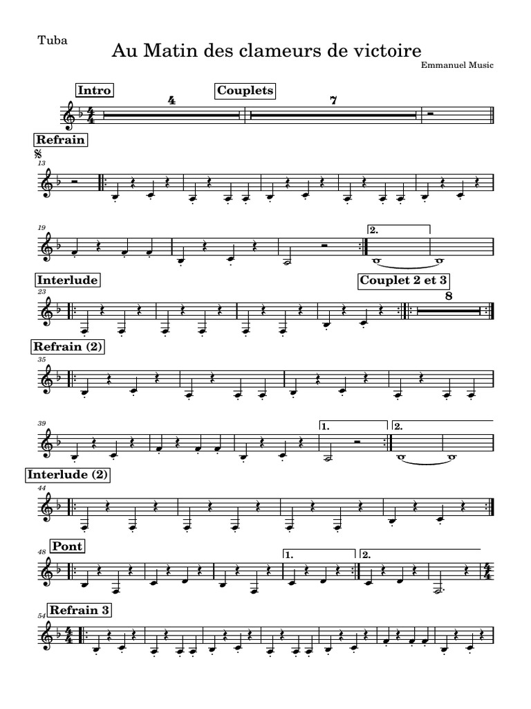 Tuba Transposition 1 PDF
