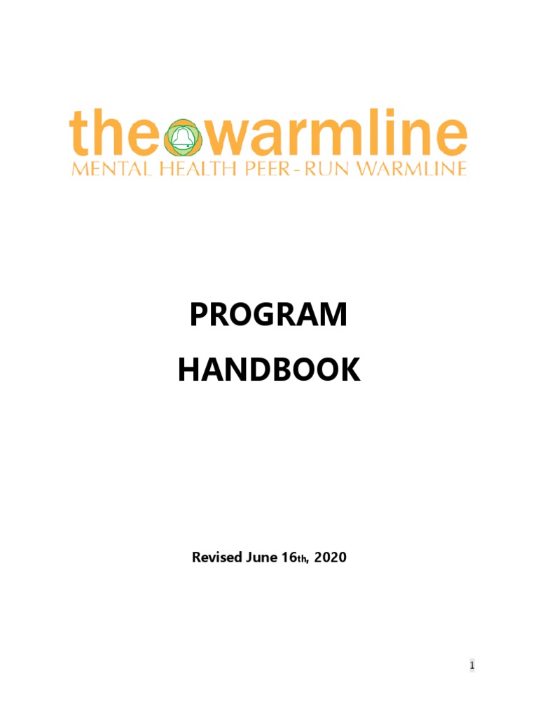Warm Line Program Handbook | PDF | Overtime | Voicemail